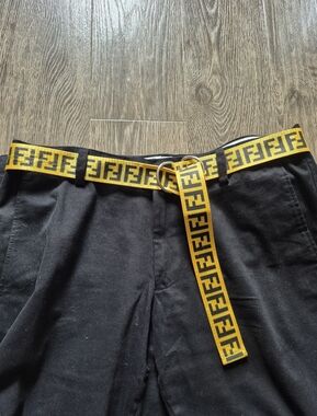Yellow and Black FF Logo Unisex Webbing Belt